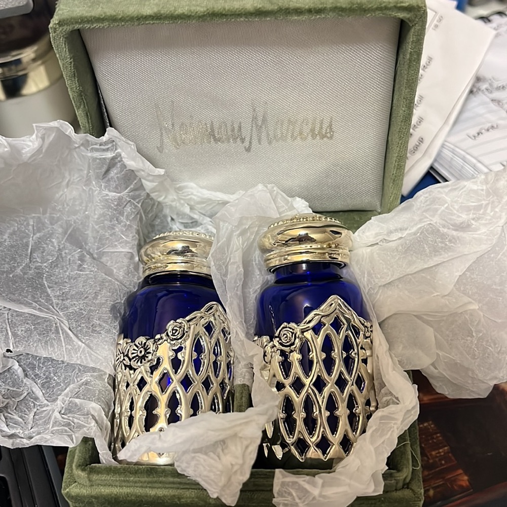 Neiman Marcus pepper and salt shakers